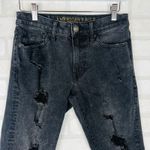 American Eagle Women's Black Wash Distressed Ripped Frayed Hem‎ Jeans 28x30 Size 28 Photo 3