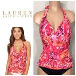 Ralph Lauren Lauren pink and red tankini top. Photo 1