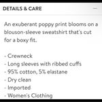 Alice + Olivia  floral blouson Gaia  sleeve sweatshirt‎ sz medium Photo 4