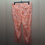 Ann Taylor NWT  Orange and White Paisley Trousers SZ-10 Photo 3