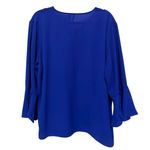 Cato Royal Blue V-neck Blouse with Bell Sleeves Photo 3