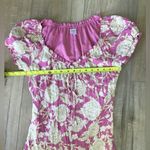 Melrose and Market  Women Dress S Pink Tan Paisley Tie Front Boho Dainty Photo 3