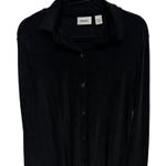 Chico's  Vintage Black Button down long sleeve shirt Size 1 medium formal dressy Photo 0