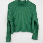 American Eagle  Green Mock Neck Sweater Size Large Soft Cozy Boho Fall Girl Photo 0