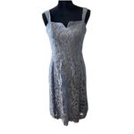 Adrianna Papell Adrianna‎ Papell 3/4 Sleeve Lace Fit Flare Dress Bolero Jacket Dusty Blue Size 8 Photo 8