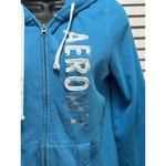 Aeropostale Teal/White Hoodie Sweatshirt Size L Long Sleeve Logo Graphic Pockets Photo 1