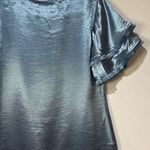 S'EDGE Easton Dress Metallic Blue Sateen Size Small NWT Tiered Short Sleeves Photo 11