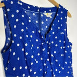 Boden Blue Polka Dot Rae Linen Dress Size 8 Tall Long Photo 6