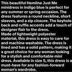 Just Me  Hemline Indigo Denim Blue Lace Dress Short Sleeve Keyhole Back Sz S NWT Photo 8