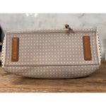 Fossil  Emma Tote Beige White Heart Print Leather Trim Key Charm Laptop Bag Purse Photo 2