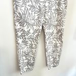 Elliott Lauren Leaf Print Pants Sz 8 Cropped Resort Chic Botanical White Gray Photo 2