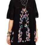 Free People  Perfectly Victorian Size XS Black Floral Embroidered Mini Dress Photo 0