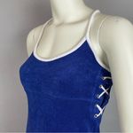 Juicy Couture  Terrycloth Dress Y2K-Style Size Small‎ Lace-Up Sides Slits Blue Photo 10