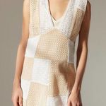 Urban Outfitters Kay Cream Tan Patchwork 70s Eyelet Shift Mini Dress Medium Photo 0