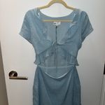 superdown  Baby Blue Polka Dot Dress Mercy Small Photo 3