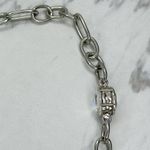 Chunky Rhinestone Silver Tone Chain Link Necklace Photo 3