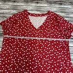 Brand Unknown Women's Midi Heart Dress XL Extra Large Wine Red White Pullover Photo 6