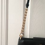Tory Burch  Lily Black Leather Slim Multi Pocket Gold Chainlink Crossbody Handbag Photo 3