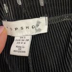 Topshop Black with Silver Polka Dot Stretchy Ribbed Elastic Waist Flared Leg S Photo 6