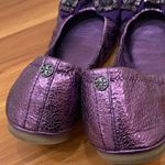 Tory Burch Azalea Jeweled Bow Metallic Purple Ballerina Ballet Flats Size 8.5M Photo 5
