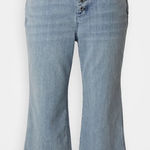 Michael Kors ‎ Crop Wide Leg Jeans Button Fly Raw Hem Denim Plus Size 24W Photo 0