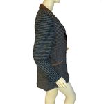 The Limited VINTAGE 1990'S  BROWN & BLUE WOOL BLEND HOUNDSTOOTH BLAZER (S) Photo 2