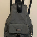 Baggallini  convertible mini sling backpack purse bag grey nylon fabric w/ black Photo 0