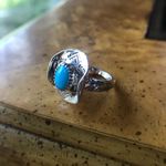 Natural Sleeping Beauty Turquoise Sterling Silver Southwestern Ring Size 8 Photo 4
