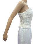 Gloria Vanderbilt Vintage  Formal Wedding Gown Creamy White Lace Overlay Bodice 8 Photo 5