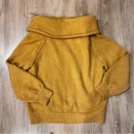 Free People Echo Beach Wool Sweater Mustard Off the Shoulder Photo 3