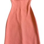 Dress the Population Claudette Bodycon Dress Knee Length Coral Stretch Small Photo 6