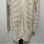 Free People Last Night Stripe Cardigan Sweater in Tan Photo 1