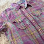 Aeropostale Signature Eighty-Seven Women’s Medium Plaid Button Down Shirt Purple Photo 9