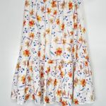 French Connection New French Connections Womens Fairy Core White Knee Length Floral Satin Skirt 12 Photo 6