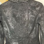 Johnny Was  3J Workshop Coated Velvet Embroidered Floral Studded Jacket Black XS Photo 5