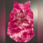 Lucky Brand Pink Tie Dip Dye Sleeveless Top Boho Floral Print Women's Sz… Photo 1