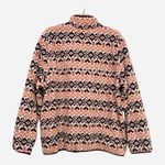 Lands' End  Heritage Quarter Snap Fleece Pullover Large Burgundy Orange Fair Isle Photo 1