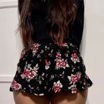 Urban Outfitters Black floral scalloped shorts Photo 0
