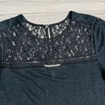 Rebecca Taylor  Women Black Lace 100% Linen Long Sleeve Blouse Size S Photo 8