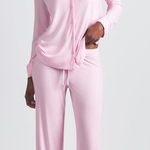 SKIMS  NWT Sleep Long Sleeve Soft Pajama Set Pink Bloom Size XL Photo 0