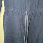 Sundry  Anthropologie Waisted Jumpsuit Navy Gauze Size S Zipper / 4 Pockets‎ Photo 5