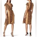 Joie  Yellow Black Wrap Midi Dress V-Neck Cap Sleeve Size S Photo 1