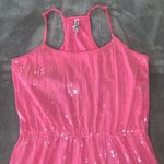 Aeropostale  Solid Pink Sequined Tank Dress Racerback Size Medium Mini Photo 2