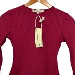 The Giving Movement Bodysuit Ribbed Long Sleeve Maroon Burgundy Size S Red Photo 2