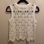 Deletta Anthropologie  White Lace Scalloped Hem Tank Top Size XS Photo 7