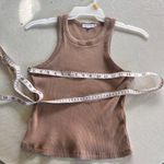 Good American  Classic 90s Ribbed Tank Top in Taupe Size 2 / US M Photo 7
