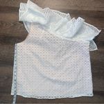 J.Crew White One Shoulder Ruffle Eyelet Top Size 10 Photo 1
