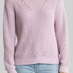 Marine layer Ramona Pointelle Cotton Crewneck Sweater Lilac Purple Size Small Photo 0