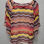 About A Girl  retro chevron stripe batwing blouse size small Photo 4