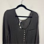 Free People  Grey Gauze Henley Romper Photo 1